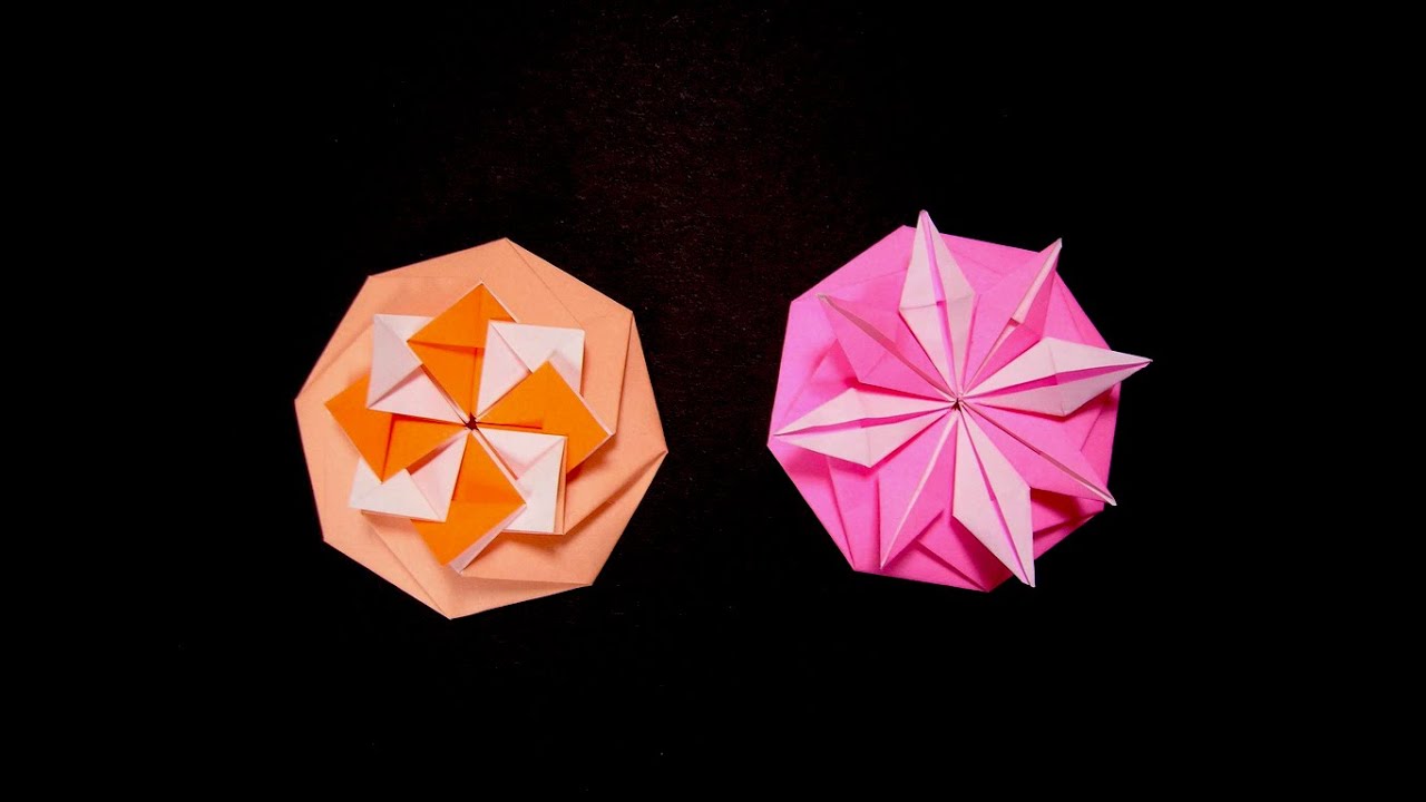 Origami Octagon Flower  - Octagon envelope. Tarjeta compleja. Christmas ideas