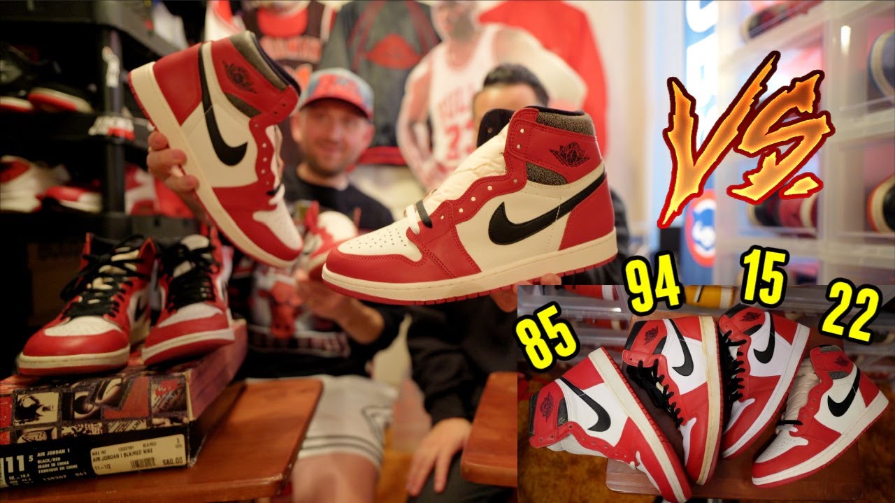 AIR JORDAN 1 CHICAGO COMPARISON 1985 vs 1994 vs 2015 vs 2022