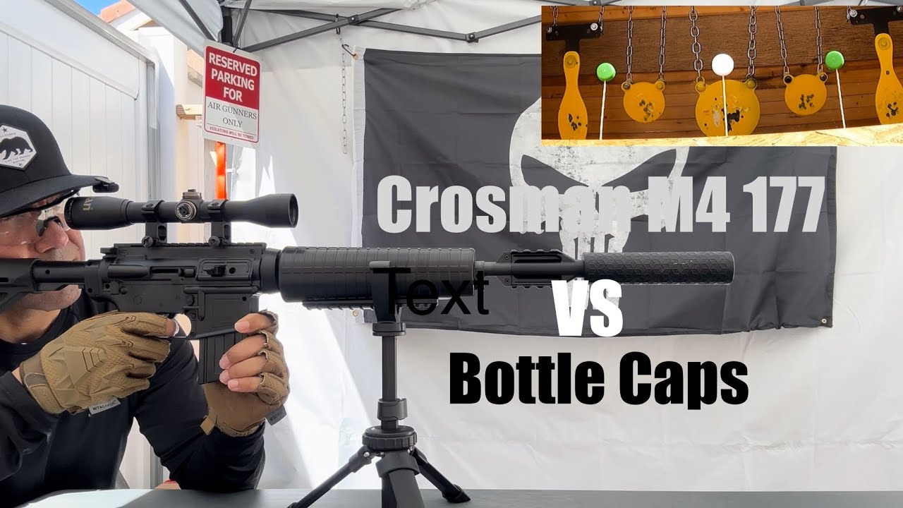 Crosman M4 177 Grouping + Shooting bottle caps 🤙