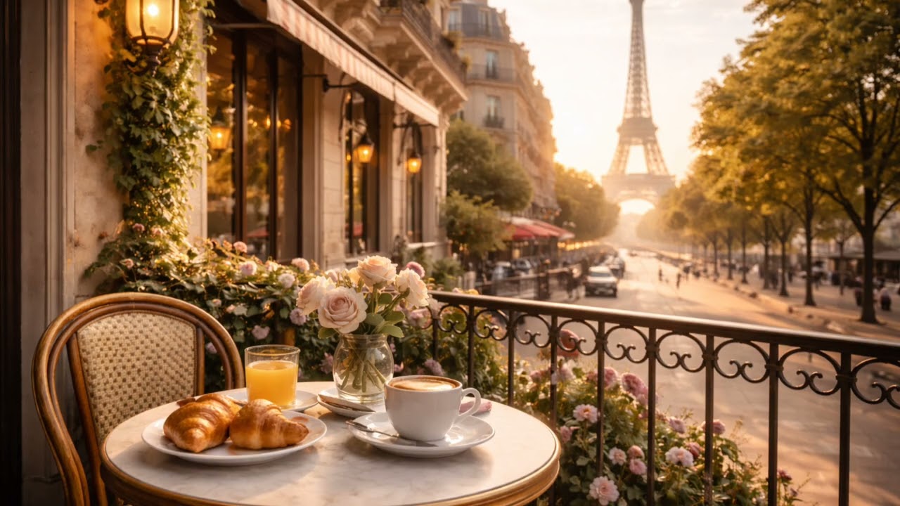 Paris Morning Coffee Jazz ☕ Relaxing French Café Accordion Music