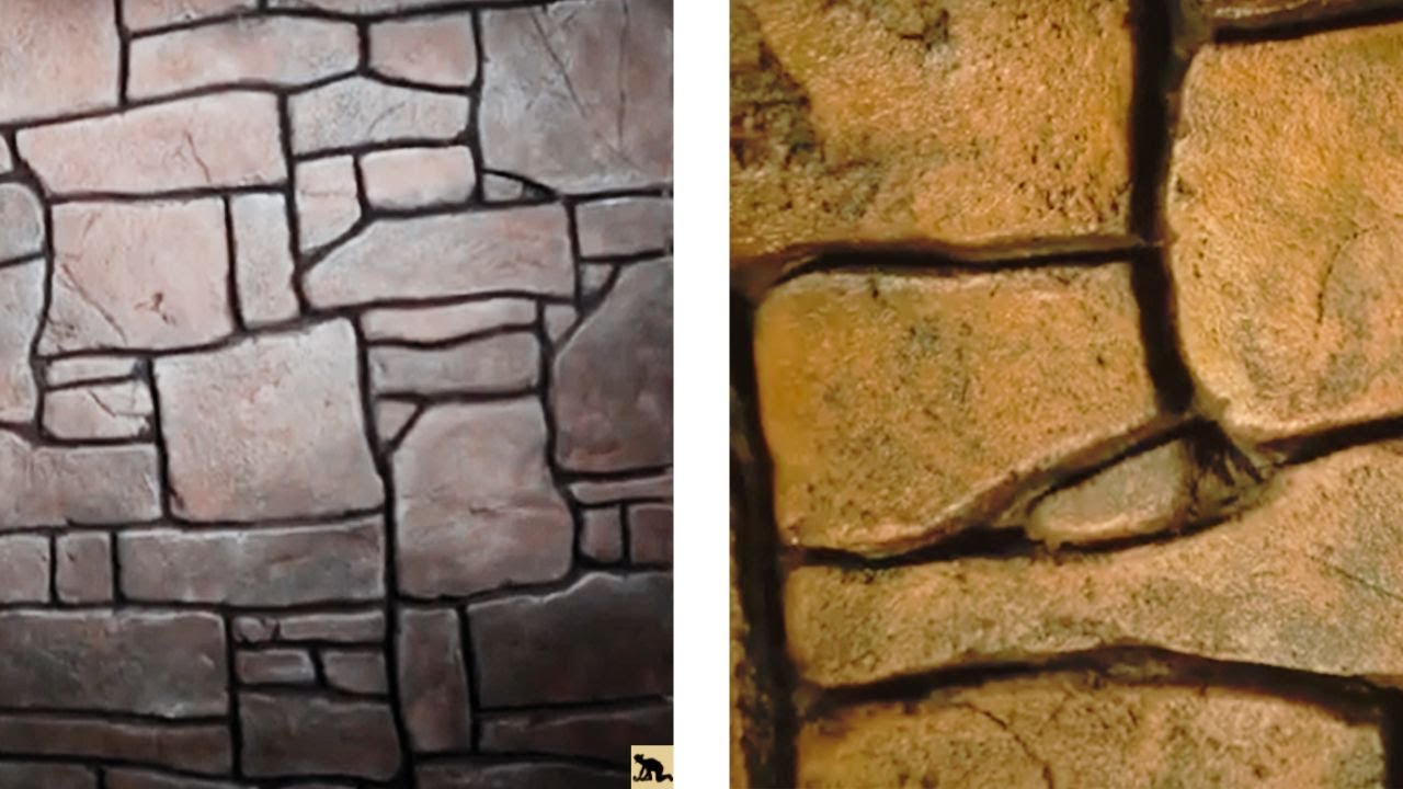 Como fazer pedras artificiais em uma parede com cimento Imitações pedras Pedras artificiais parede I