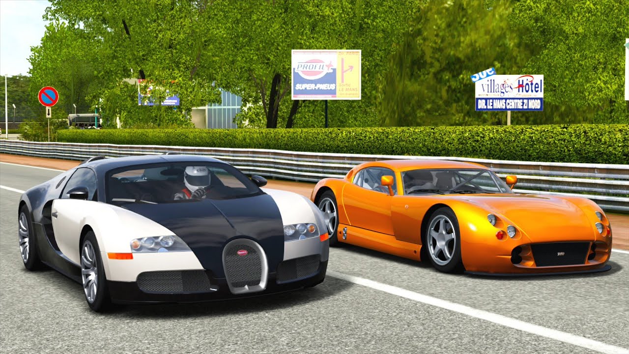 Forza 4 Drag race: Bugatti Veyron 16.4 vs TVR Speed 12