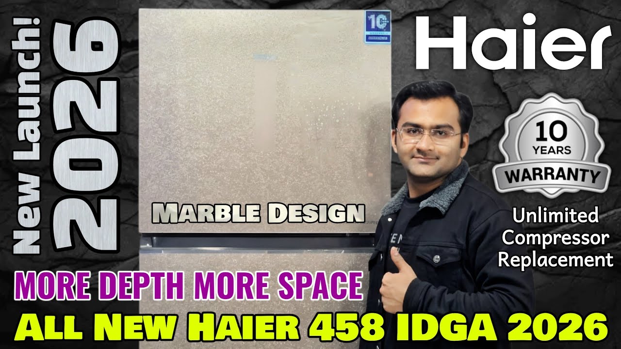 Haier All New 458 IDGA Inverter Refrigerator 2026 | 10 Years Unlimited Compressor Warranty