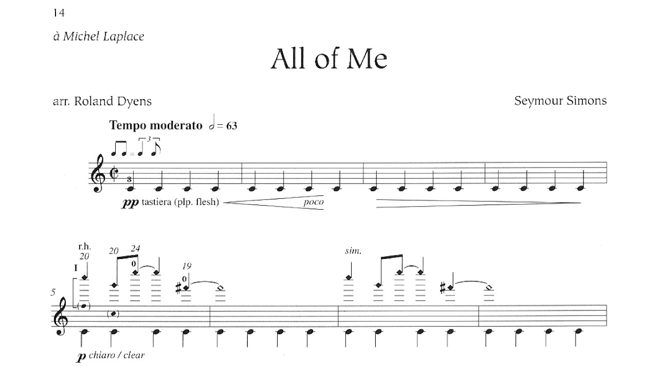 Seymour Simons - All of Me (Arr. Roland Dyens for Guitar) [Roland Dyens]