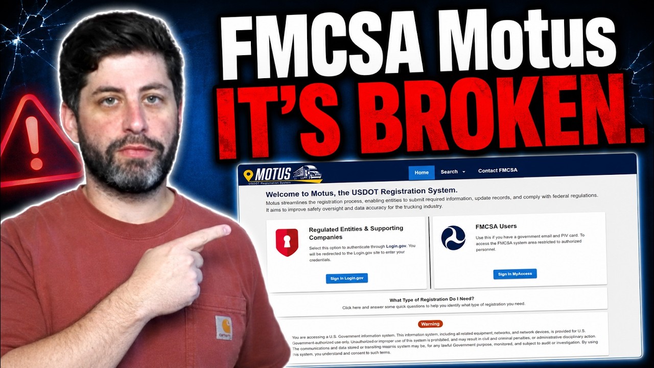 Регистрация FMCSA Motus: что не работает, что можно исправить и что делать дальше (2026)