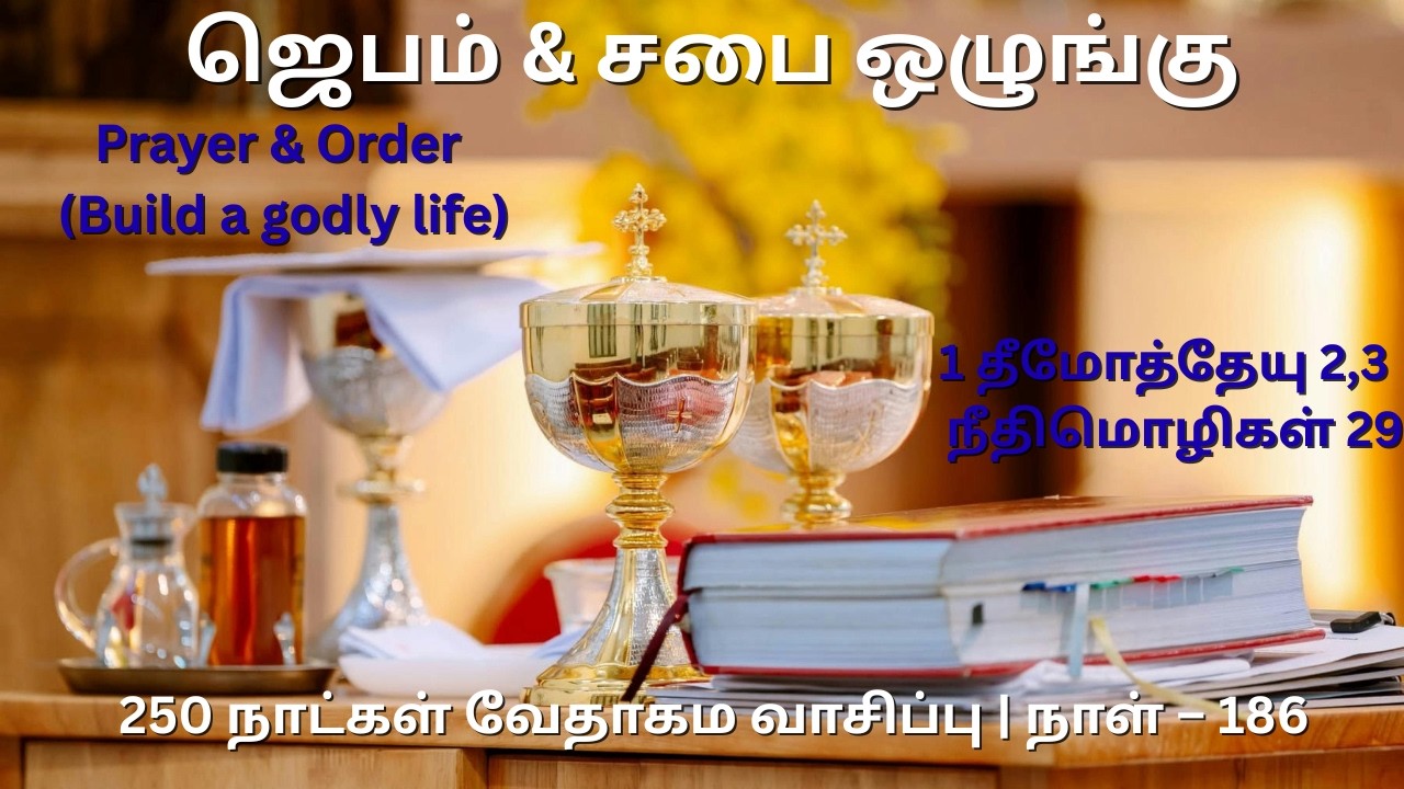 Day 186 | 1 தீமோத்தேயு 2,3 & நீதிமொழிகள் 29 | தமிழ் ஆடியோ பைபிள் | Tamil Audio Bible Reading|