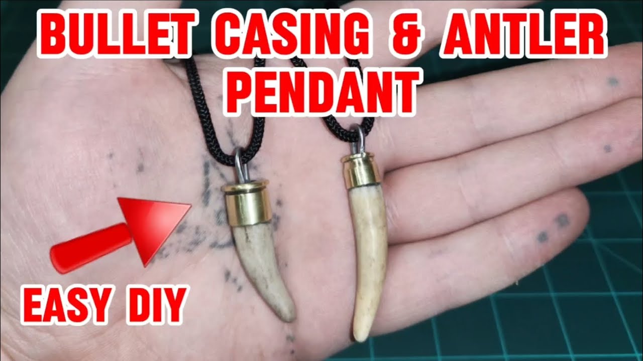 Brass Bullet Casing & Deer Antler Pendant (How To) (DIY) 