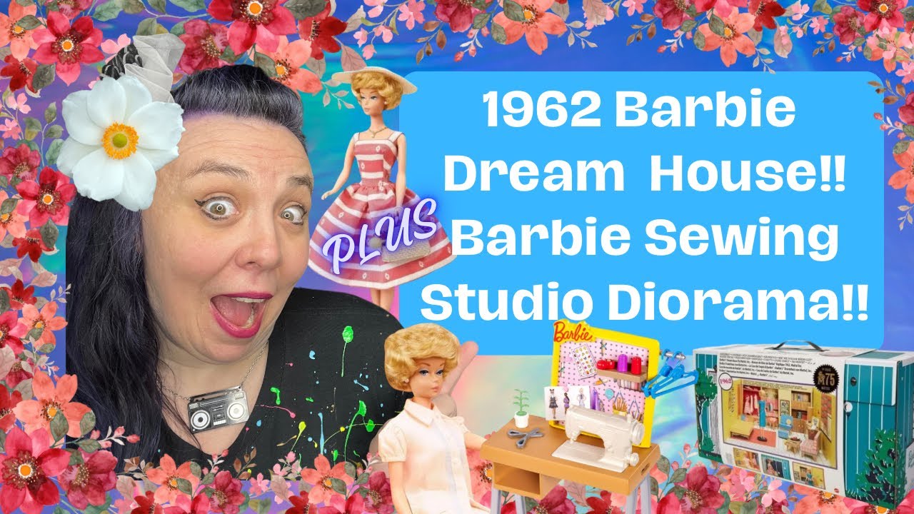 1962 Barbie Dream House PLUS Barbie Sewing Studio Diorama!