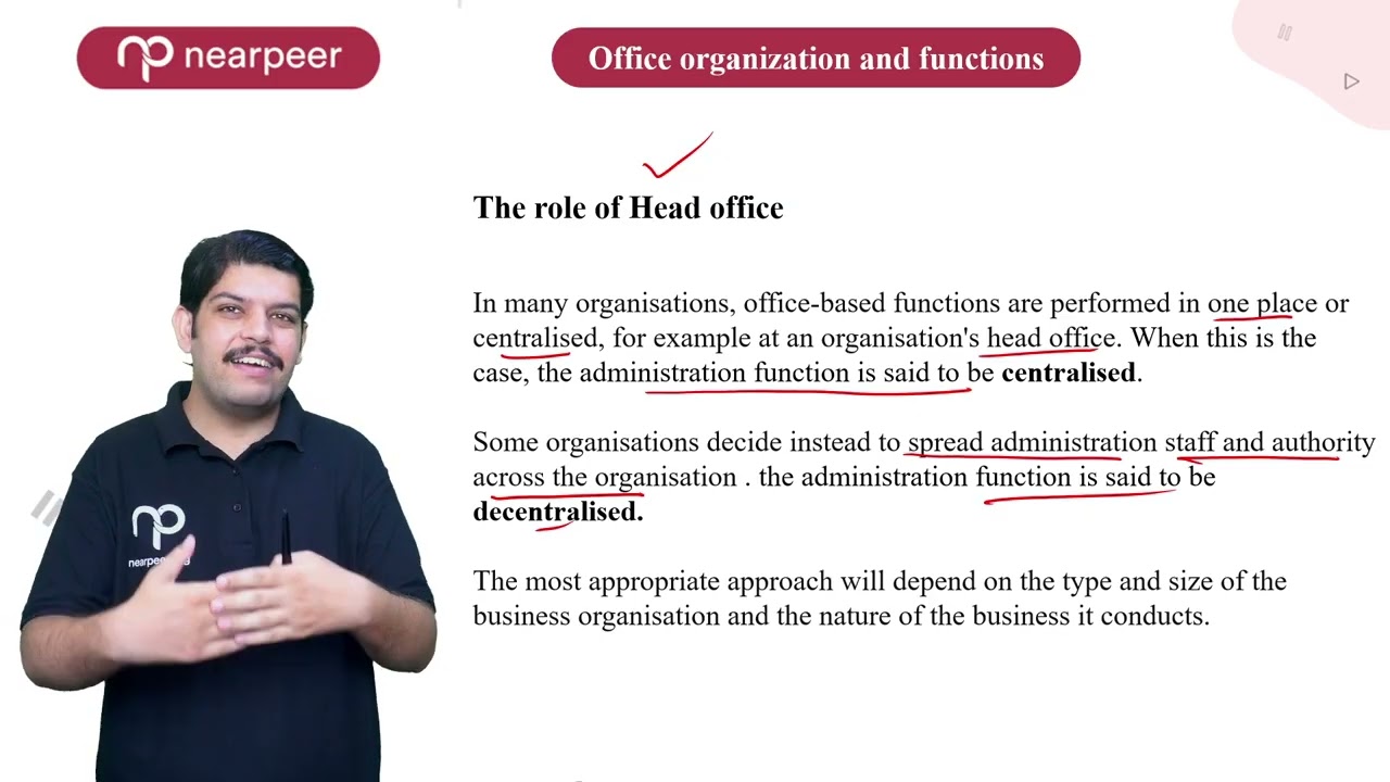 Office Organization and Function| Chapter-1 | MA1 | ACCA | Sir Ammad | Nearpeer