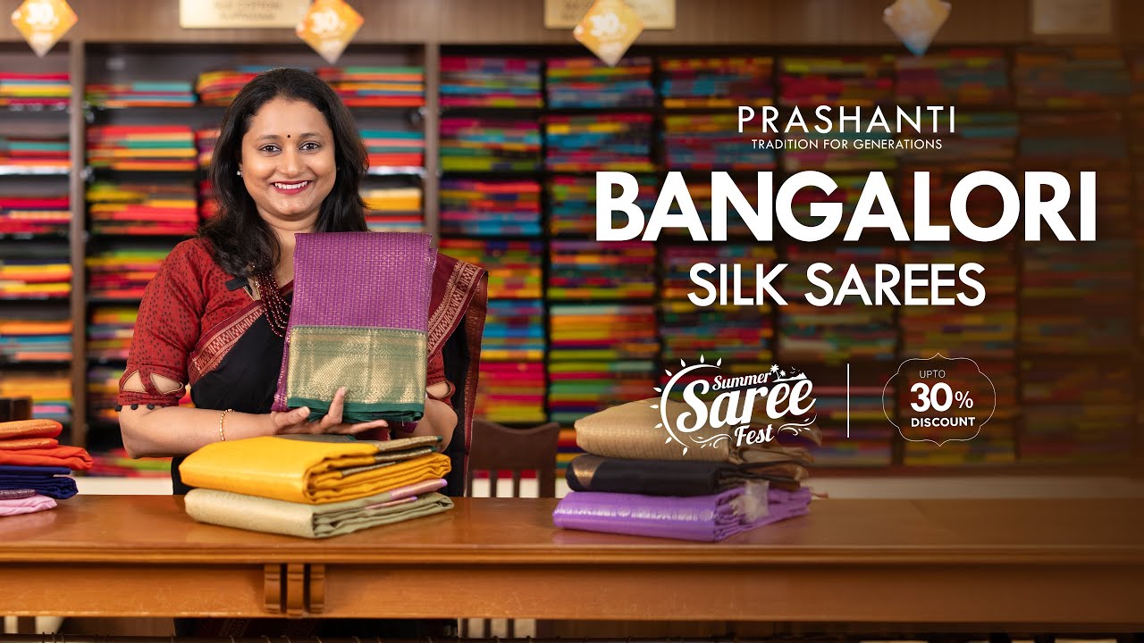 Bangalori Silk Sarees From Rs.2450/- | Summer Saree Fest - Up to 30% OFF | Prashanti