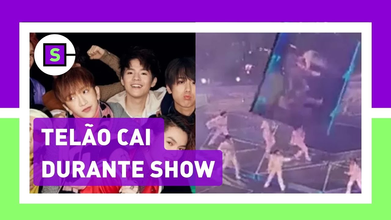 Tel&atilde;o cai e atinge membros da boyband Mirror em show em Hong Kong