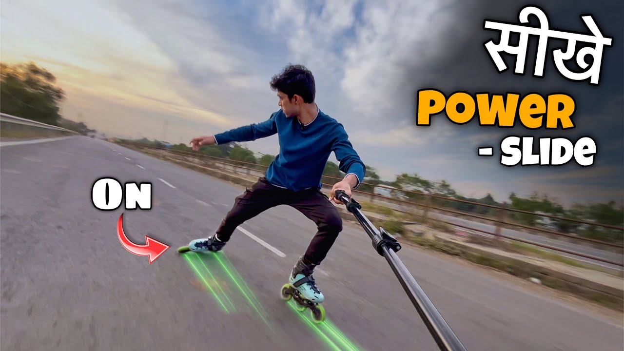 How To Do Power Slide On Inline Skate // Skating Lesson In Hindi