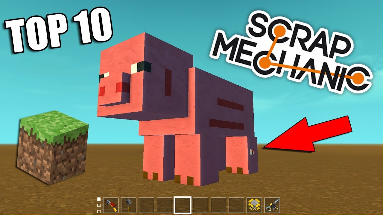 TOP 10 MINECRAFT Šíleností v Scrap Mechanic - Nakashi [CZ]
