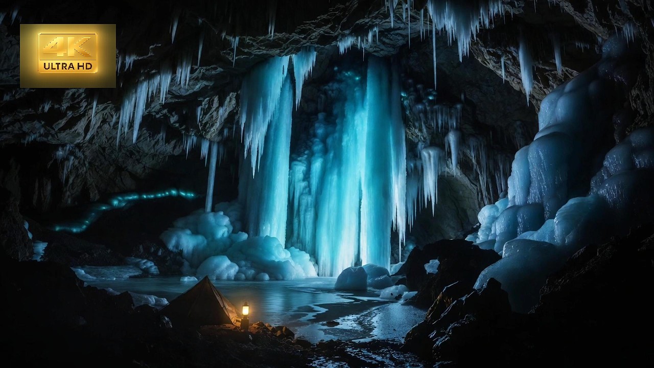 Frozen Cathedral Beneath the Ice | Dark Winter Cave Ambience (4K)