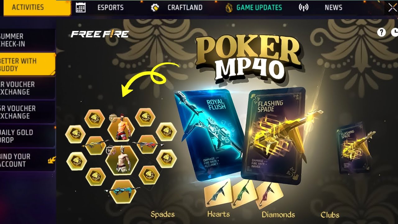 All Poker Mp40 Return 🥳💥 | Old Elite Pass Return Event Free Fire |free fire new event | ff new event