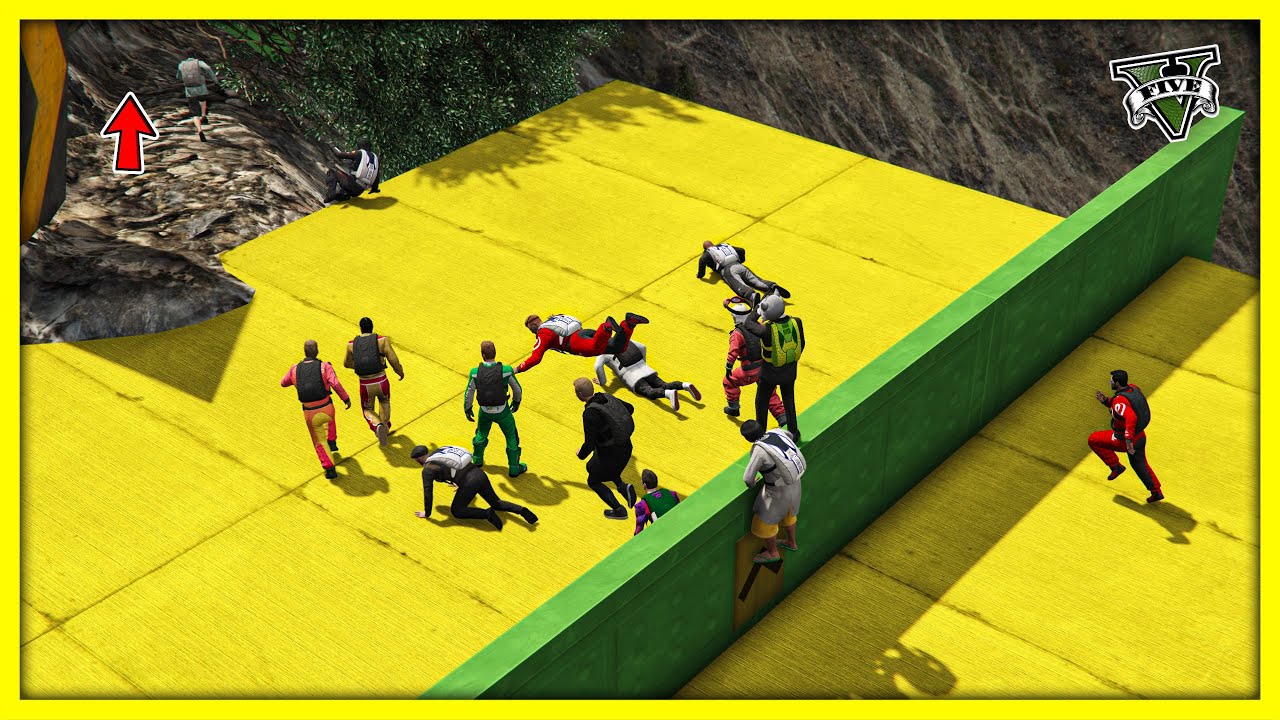 قراند 5 | باركور جري 🤣 16 لاعب 🤣و وجه لوجه 🔥| GTA 5 Parkour