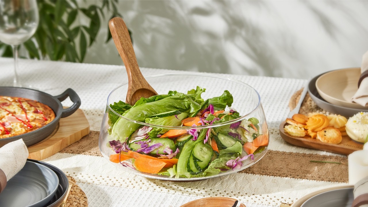Chenshia Glass Salad Serving Bowl Set