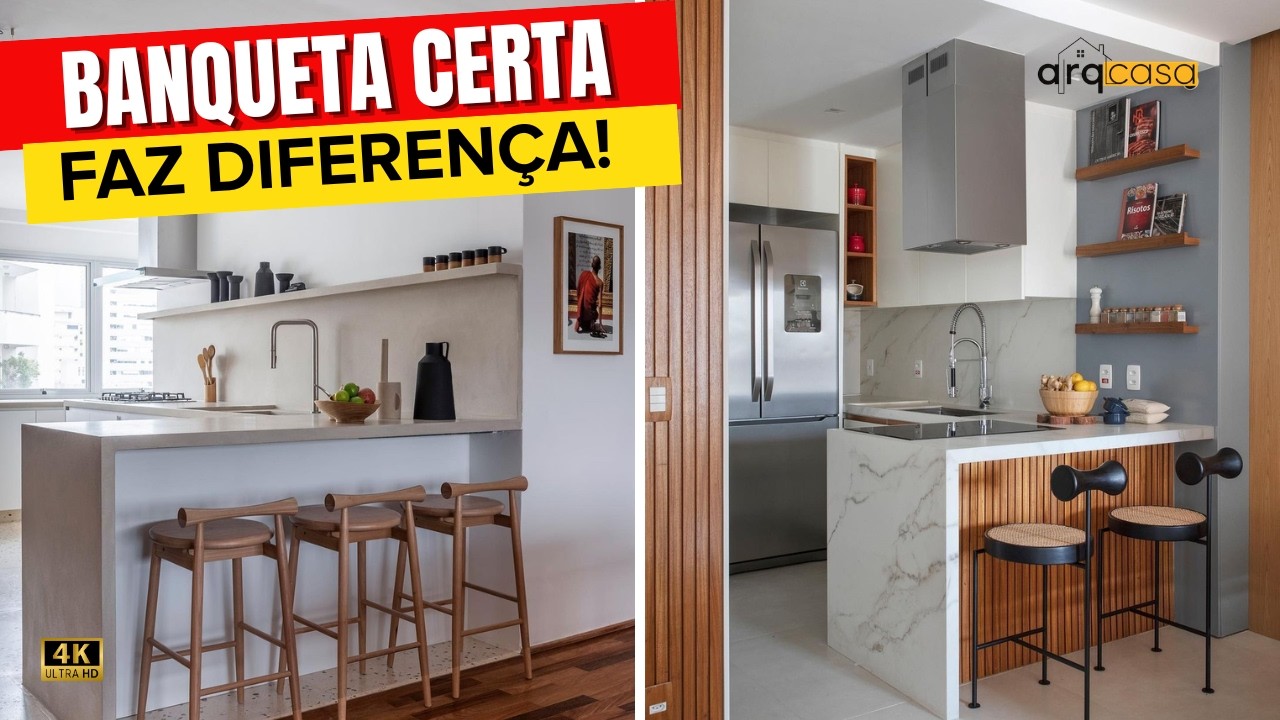100 IDEIAS de Banquetas que V&atilde;o Revolucionar Sua Cozinha!