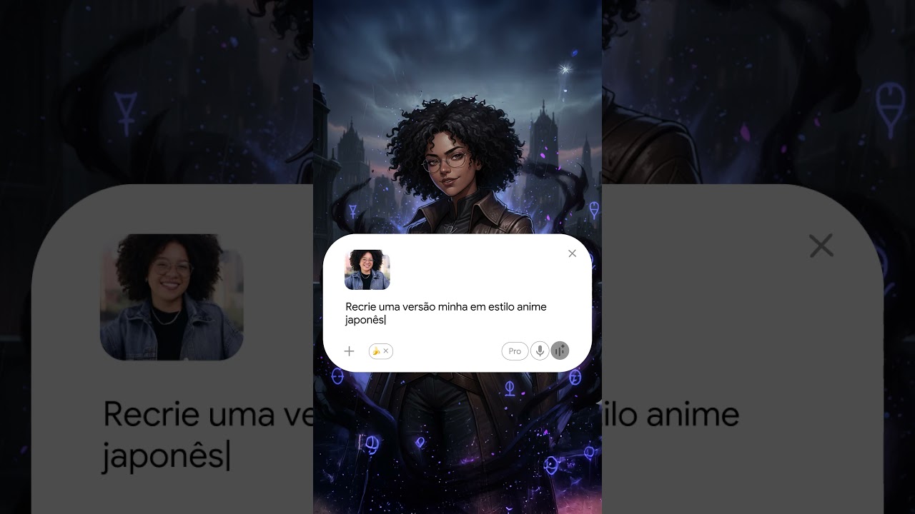 Você no modo anime com o Gemini