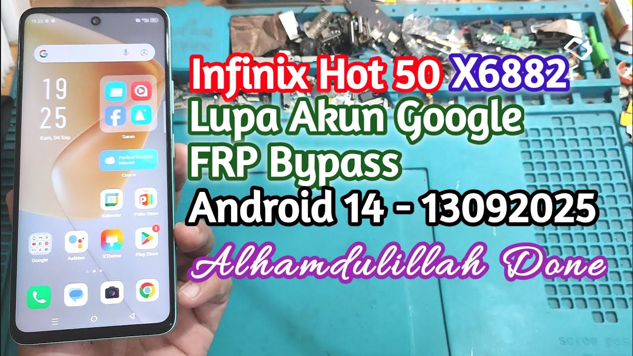 Mengatasi Infinix Hot 50 X6882 Lupa Akun Google FRP Bypass || Android 14 Sec.Patch Maret 2025