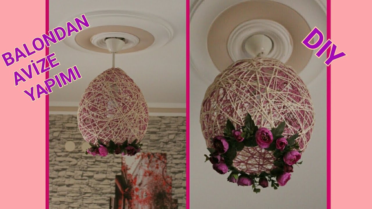🎈🌸 Легкое изготовление люстры с воздушным шаром и веревкой