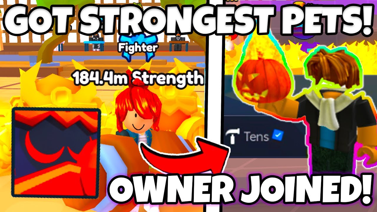 I Got THE STRONGEST GIGA PET & The Owner Joined Me! Arm Wrestle Simulator Roblox