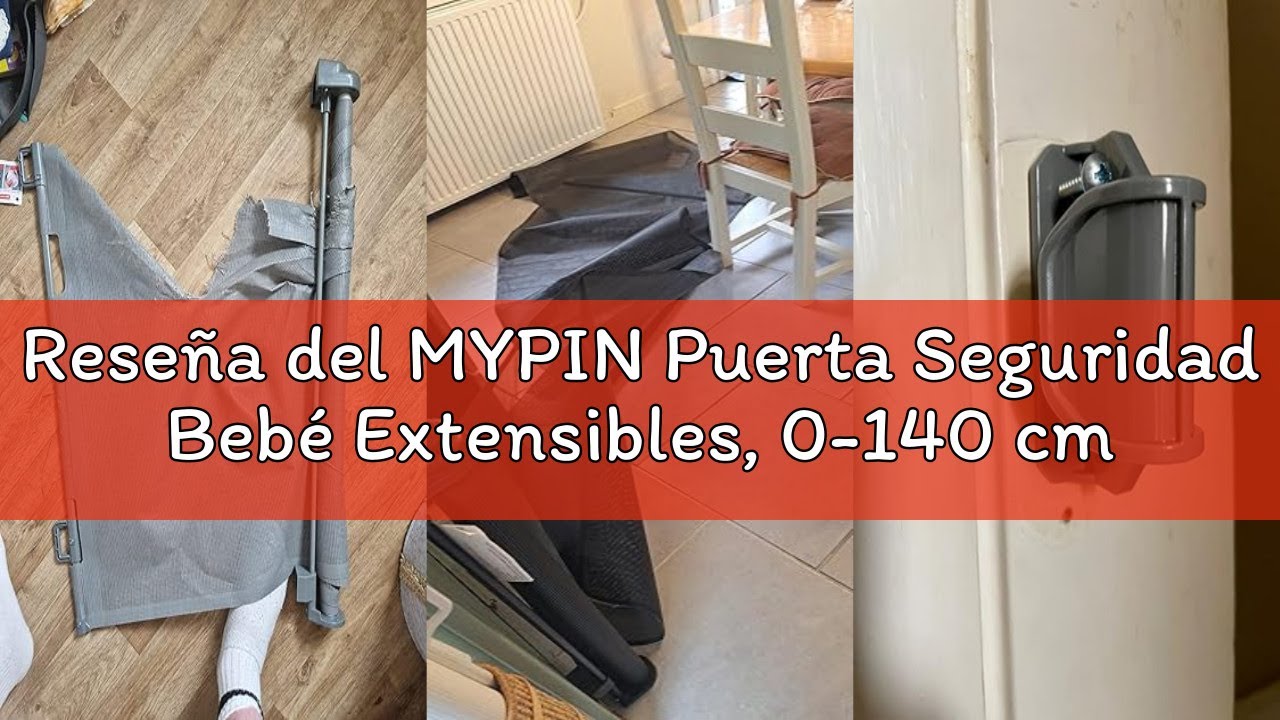 Reseña del MYPIN Puerta Seguridad Bebé Extensibles, 0-140 cm Barrera Seguridad Niños y Perros, Valla