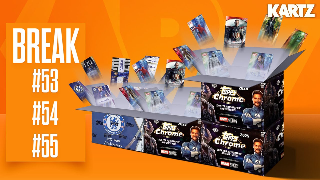 BREAK #53 #54 #55 | Topps Chrome Marvel Studio Hobby Box x3 | Topps Chelsea 120th Box x1