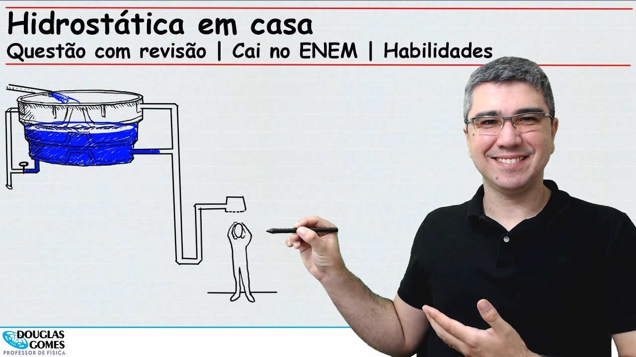 Pressão na torneira e a caixa d'água | Questão com revisão | Cai no ENEM
