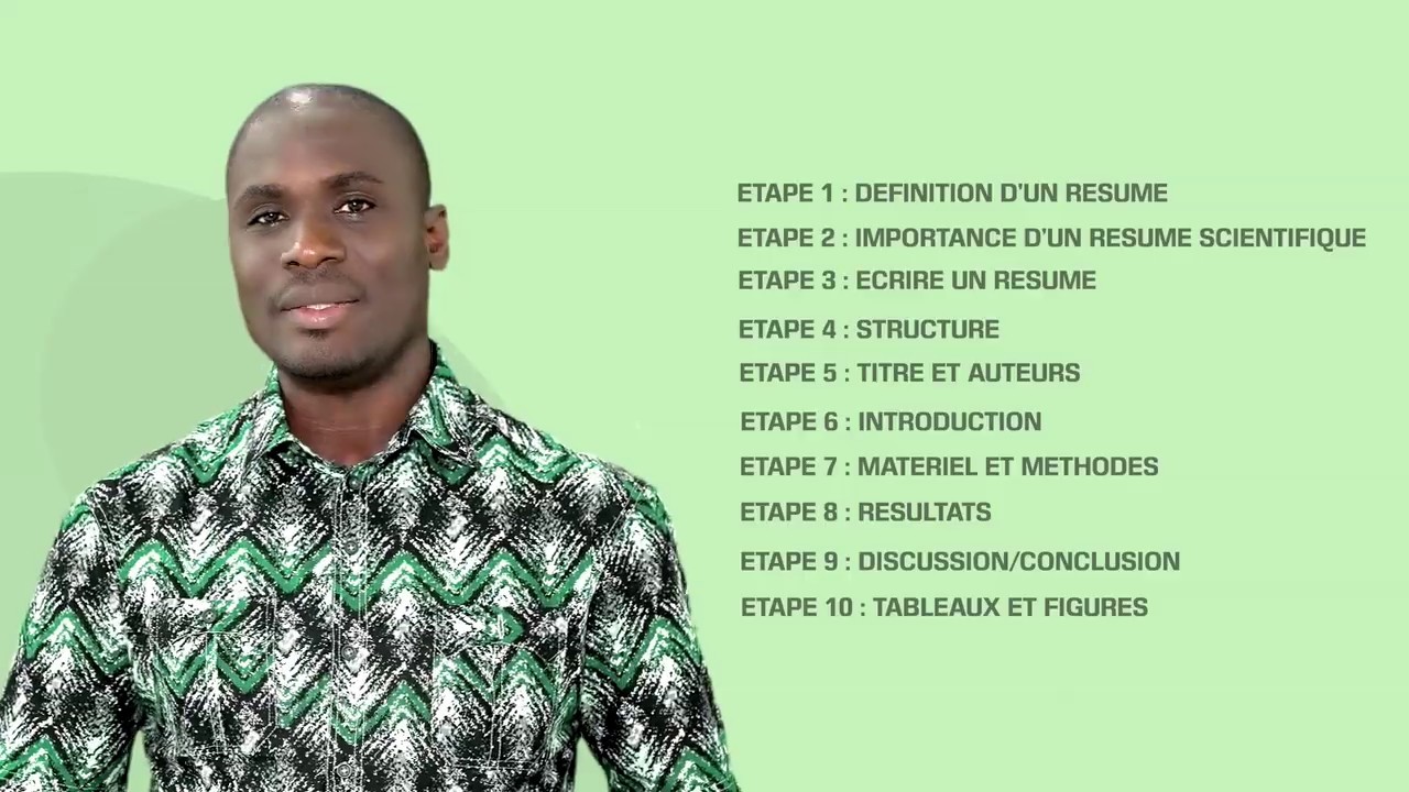 Rédaction d'un résumé scientifique
