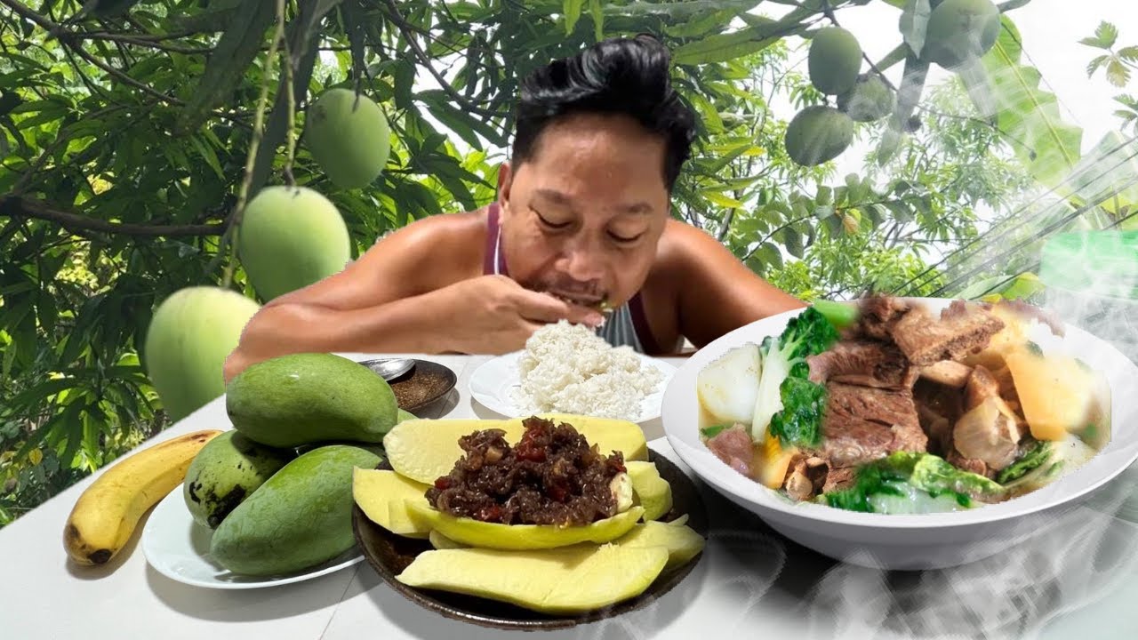 NILAGANG TAGALOG NA BAKA!!! MALUTONG NA HILAW NA MANGGA AT BAGOONG!!! Filipino Food. Mukbang.