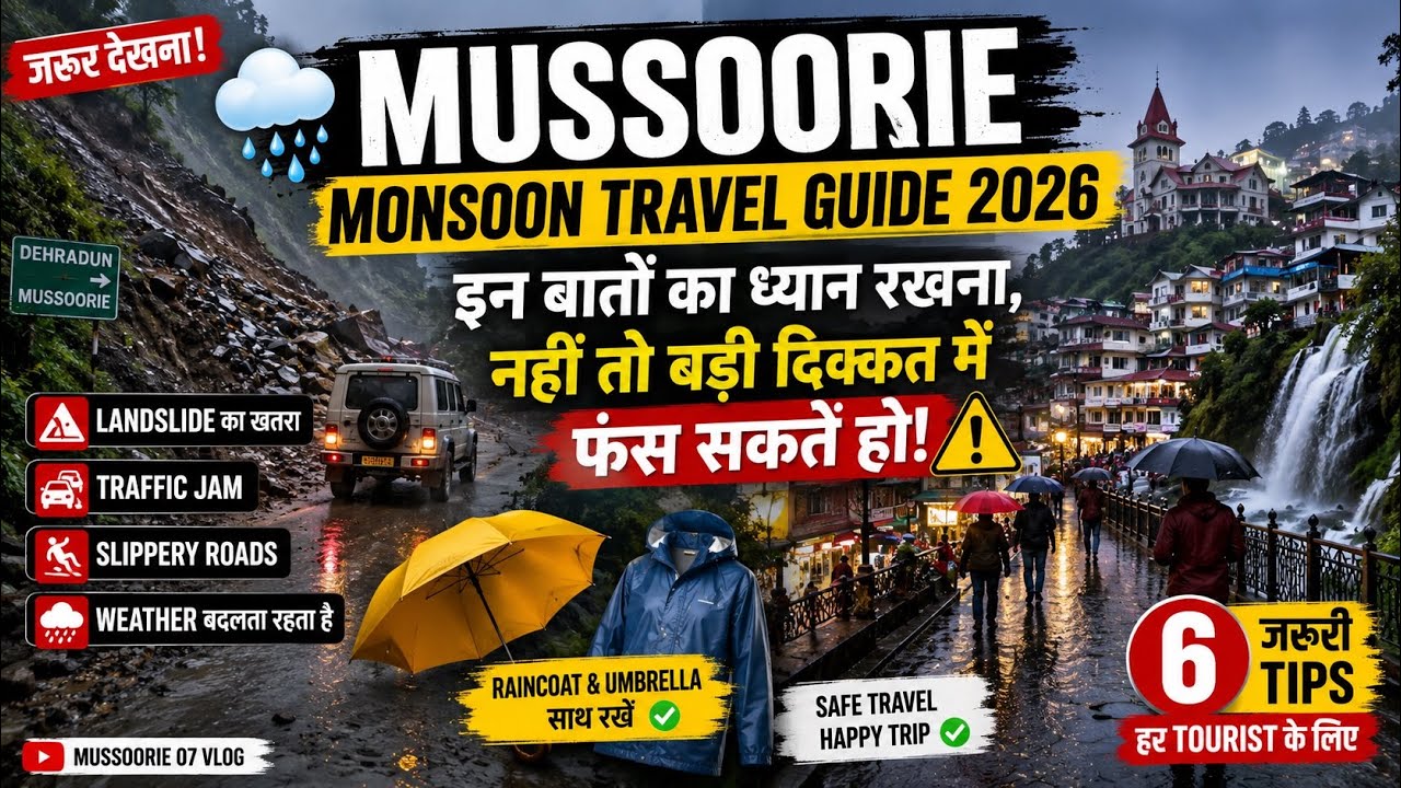 🌧️ Mussoorie Monsoon Travel Guide 2026 | इन बातों का ध्यान रखना, नहीं तो बड़ी दिक्कत में फंस सकते हो