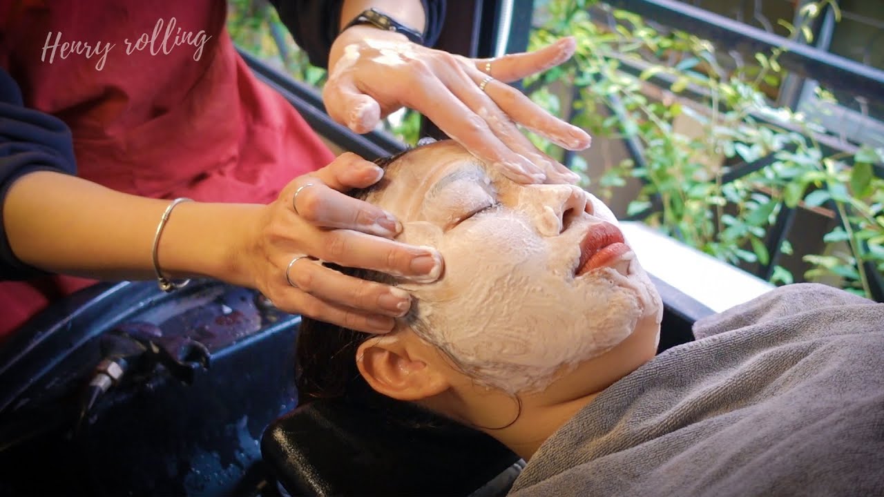 Beautiful Spa In A Small Alley | ASMR hair wash and scalp massage for stress relief