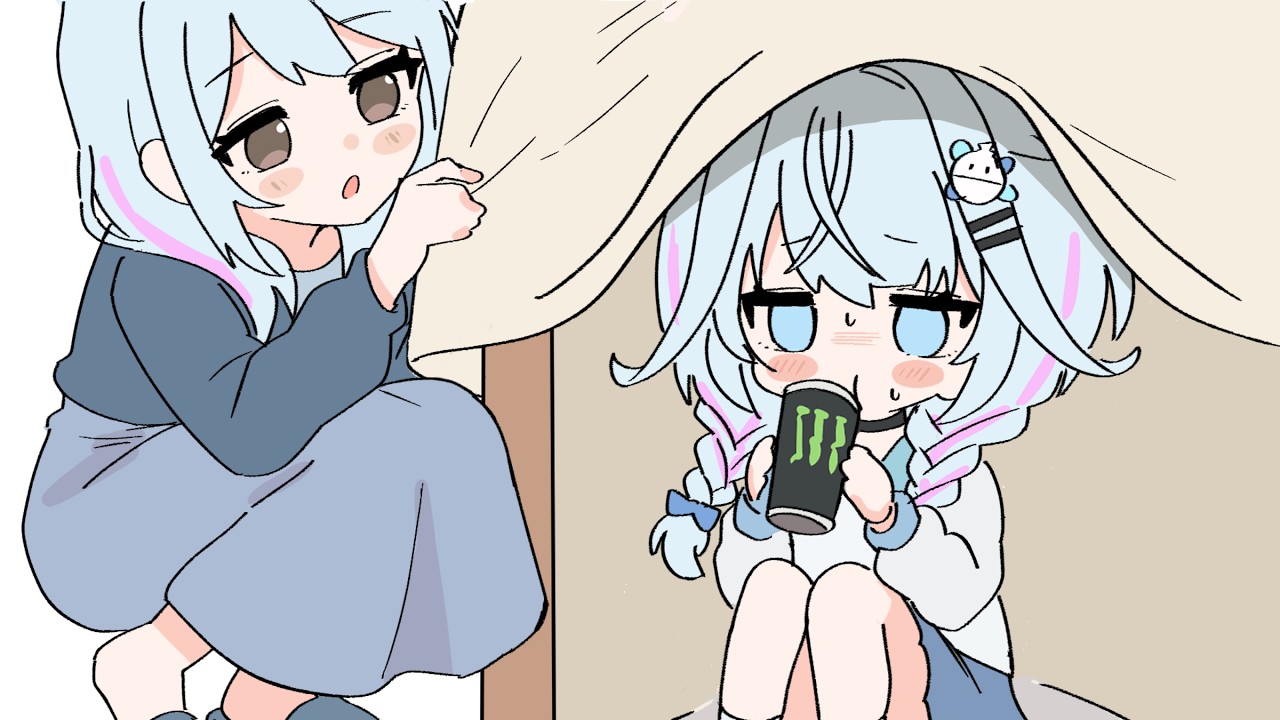 【手描き】幼少期、ママンに隠れてモンスターを飲んでいた枢ちゃん【ホロライブ切り抜き】
