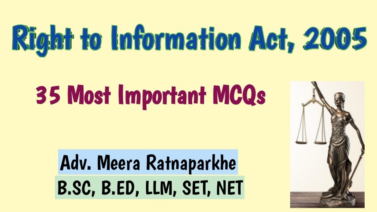 35 Most Important expected MCQs on RTI Act 2005