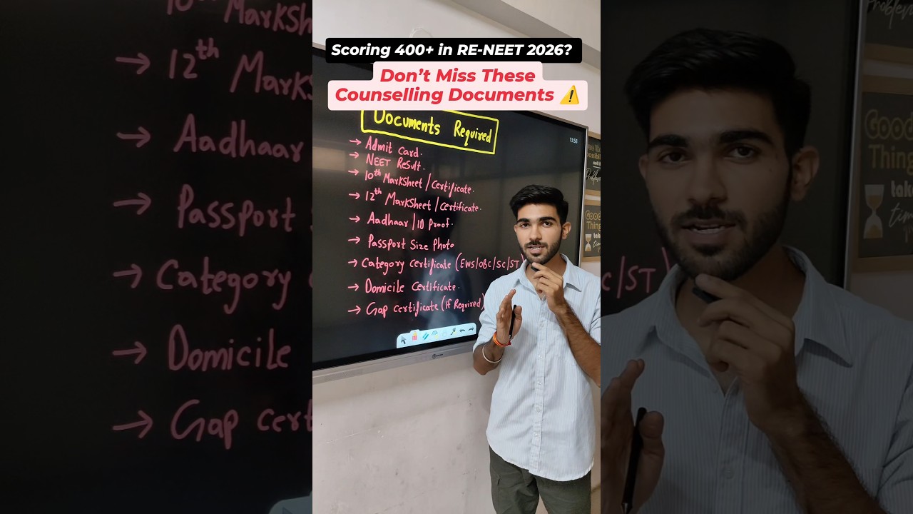 Scoring 400+ in NEET 2026? Don&rsquo;t Miss These Counselling Documents ⚠️ #neet #sachinsirphysics