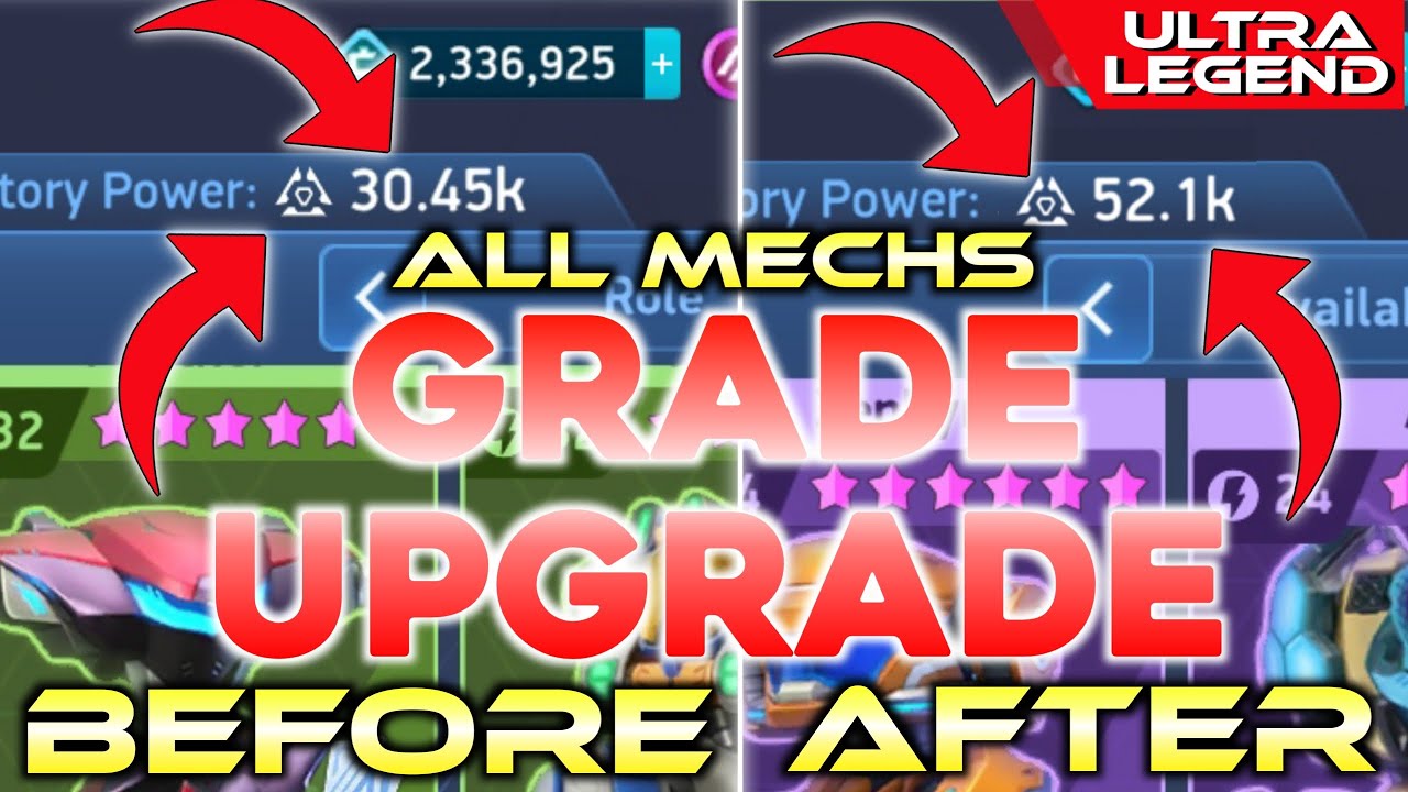 All Mechs Changes - Grade Upgrade Comparison - Before & After | Mech Arena