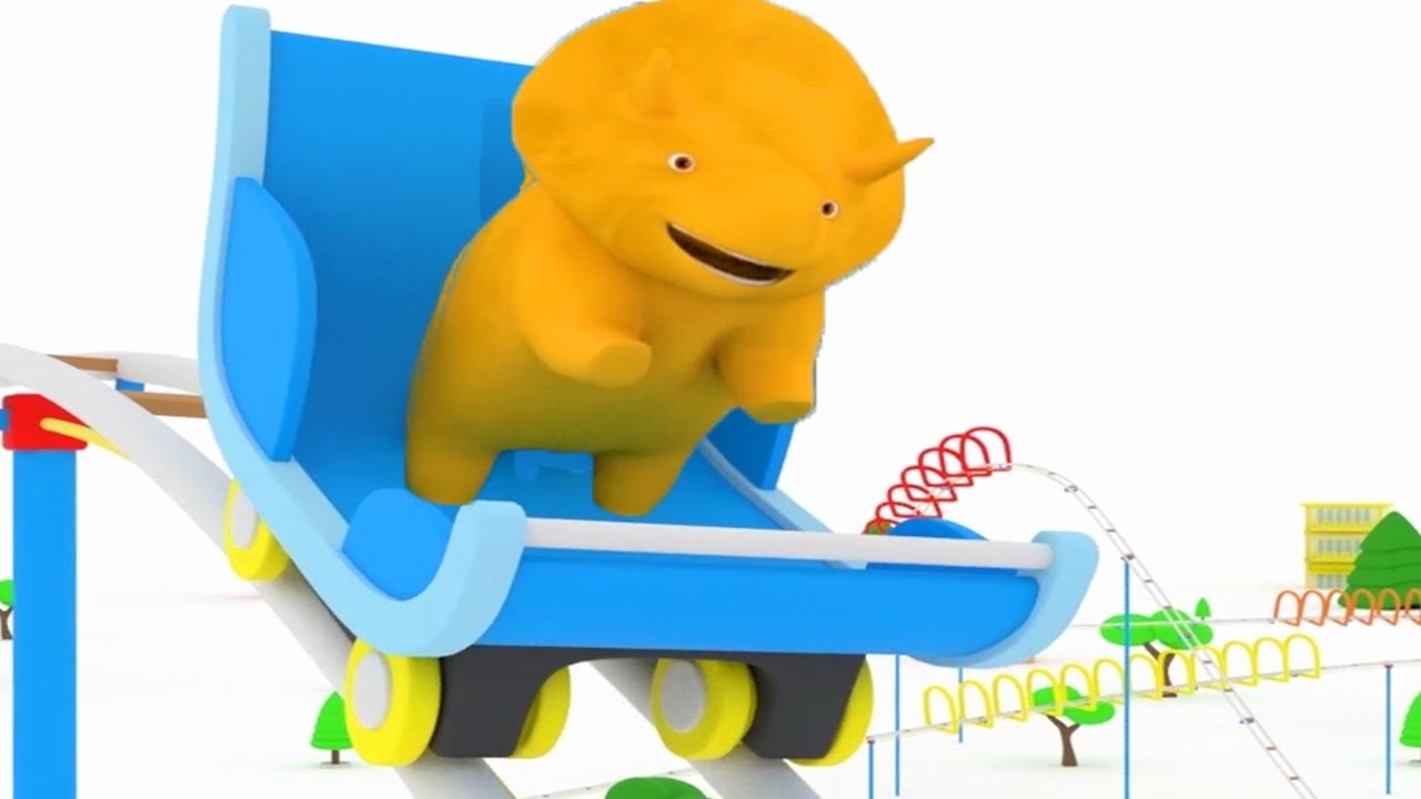Learn colors on Roller Coaster with Dino the Dinosaurs | Educational cartoon for children & toddlers
