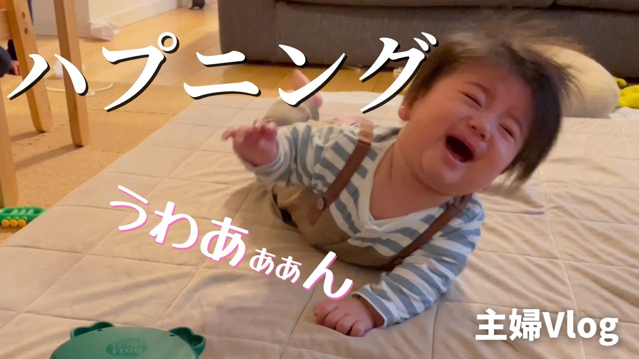 【一瞬の出来事】赤ちゃんが目を離した隙にハプニング！【ギャン泣き】