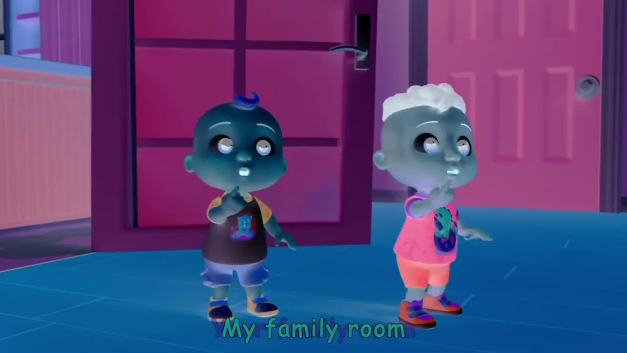 Cocomelon says my family room, your family room/voice pitch effects 
