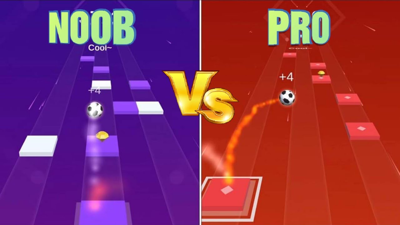 PIANO BALL: RUN ON MUSIC TILES | NOOB VS PRO