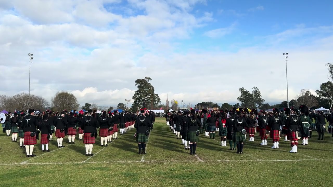 Aberdeen Highland Games 2024 - Massed Pipe Bands