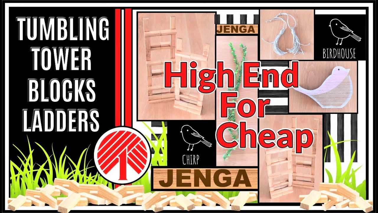 HIGH END JENGA BLOCKS CRAFTS II FARMHOUSE UNIQUE LADDERS II TUMBLING TOWER BLOCKS DIYS I #STEPBYSTEP