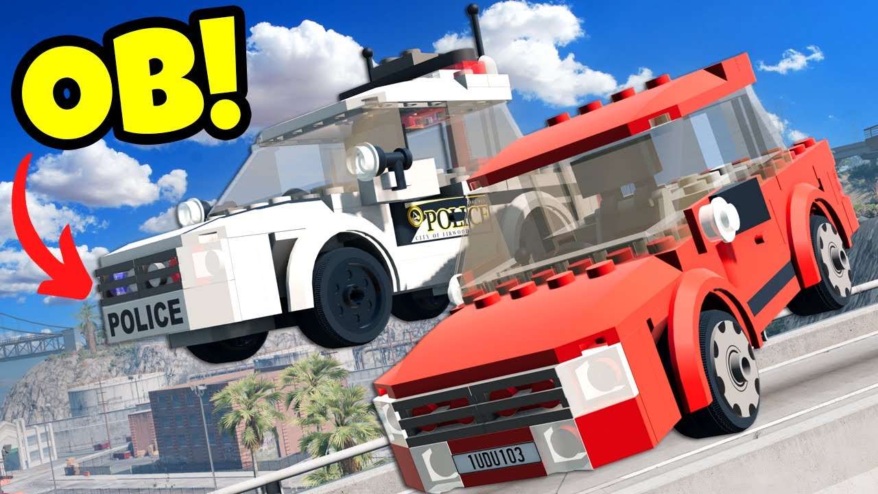 OB & I Used Lego Cars For DANGEROUS Police Chases in BeamNG Drive Mods!
