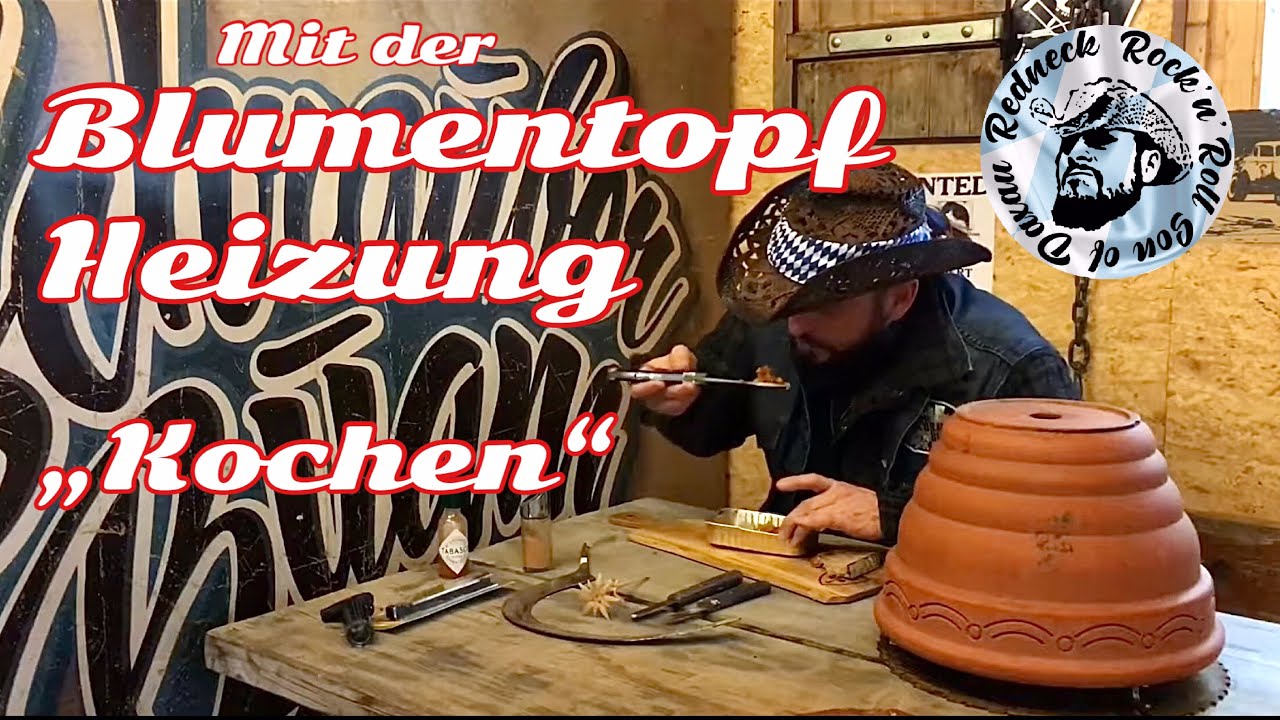Kein Strom, was nun? Teelichtofen, Teelichtheizung kostenlos „Kochen“ mit der Blumentopfheizung