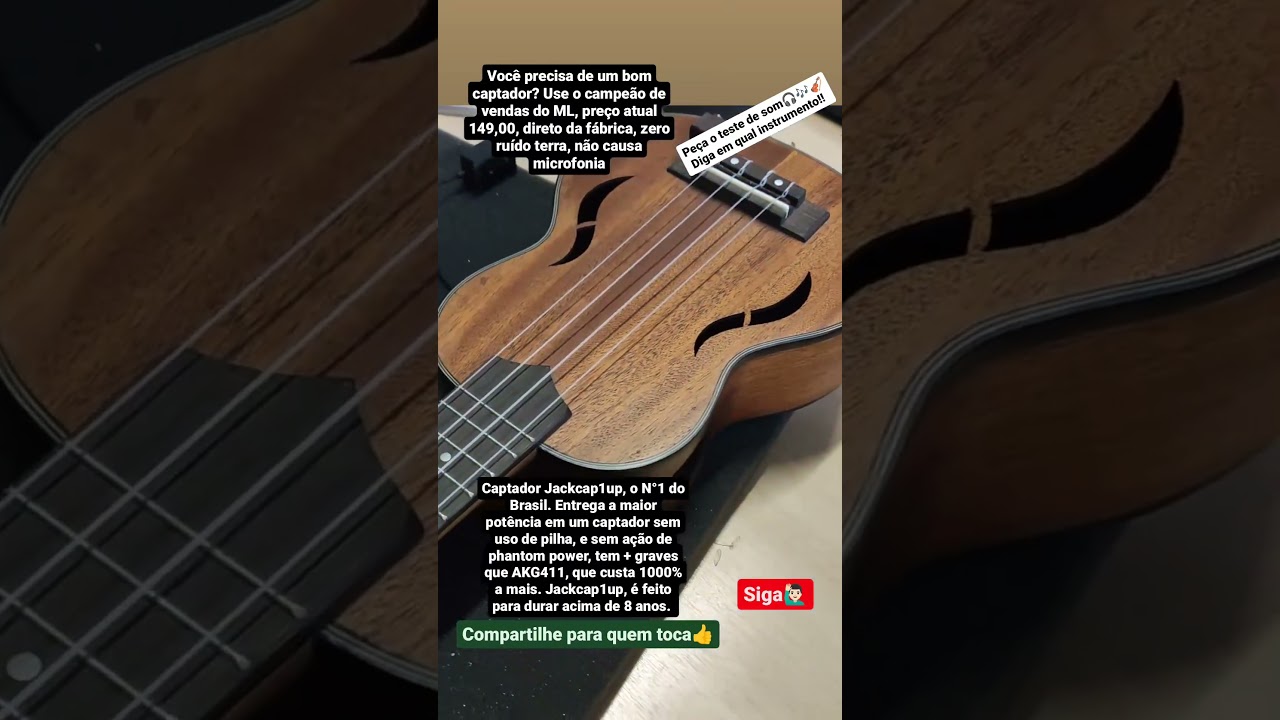 Melhor captador externo + pot&ecirc;ncia, timbre natural, zero ru&iacute;do, zero microfonia #captador #violino