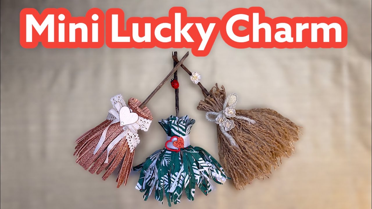 🧹🧹🧹   MINI SCOPETTE Portafortuna (MINI LUCKY CHARM BROOMS DIY)