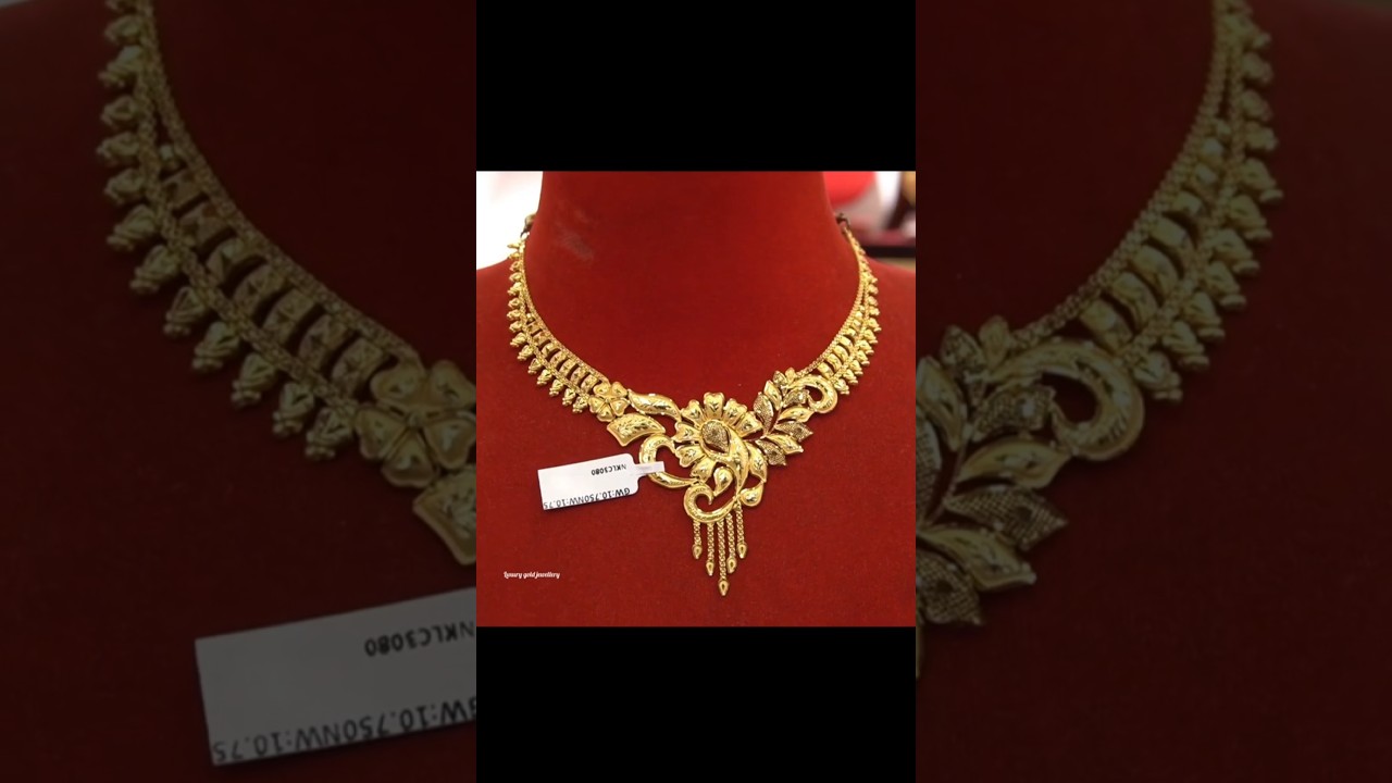 Simple light weight gold necklace designs#necklace #goldnecklace #gold  #viralshorts #shortvideo