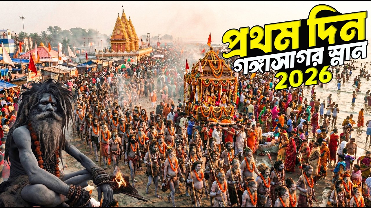 দশ লক্ষ পুণ্যার্থী একসঙ্গে গঙ্গাসাগর স্নান 2026 | Gangasagar Mela 2026 | Gangasagar Mela 2026 Live