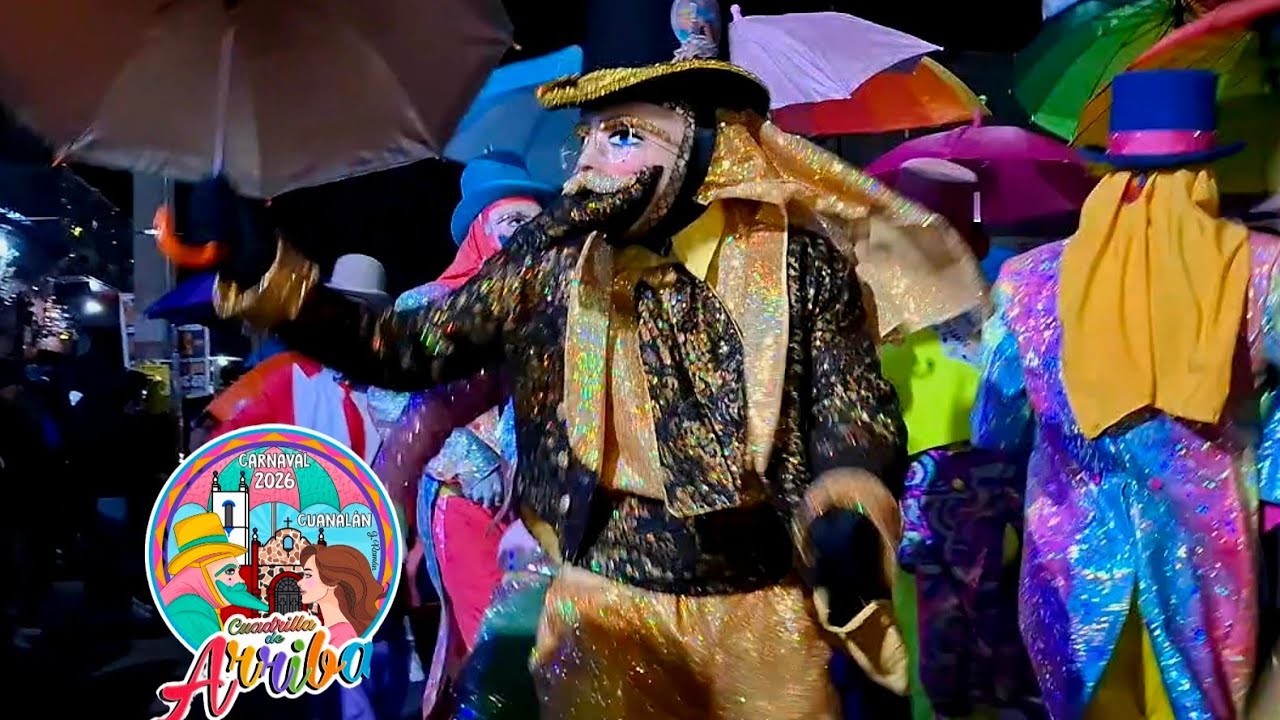 Domingo de Carnaval en Cuanalan 2026 🎭 CUADRILLA DE ARRIBA 🎩☂️❤️